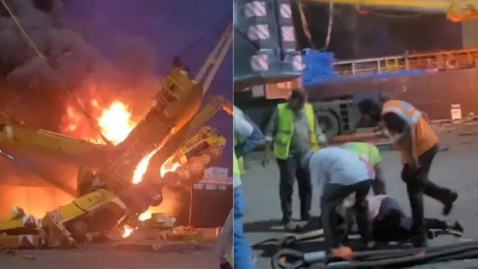 Two Crane Operators Injured After Crane Catches Fire in Mumbai