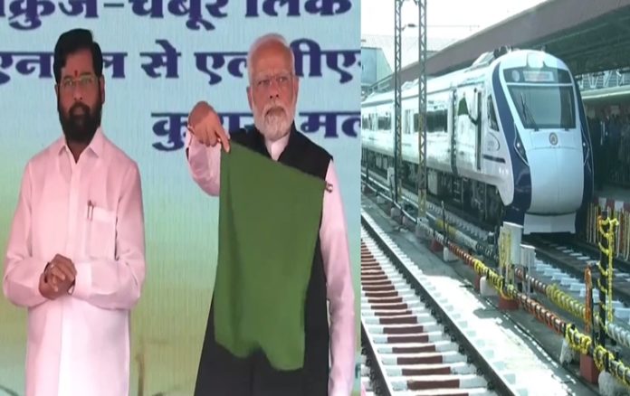 pmmodiinauguratesseveralinfrastructureprojectsinmaharashtraincludingtwovandebharattrains