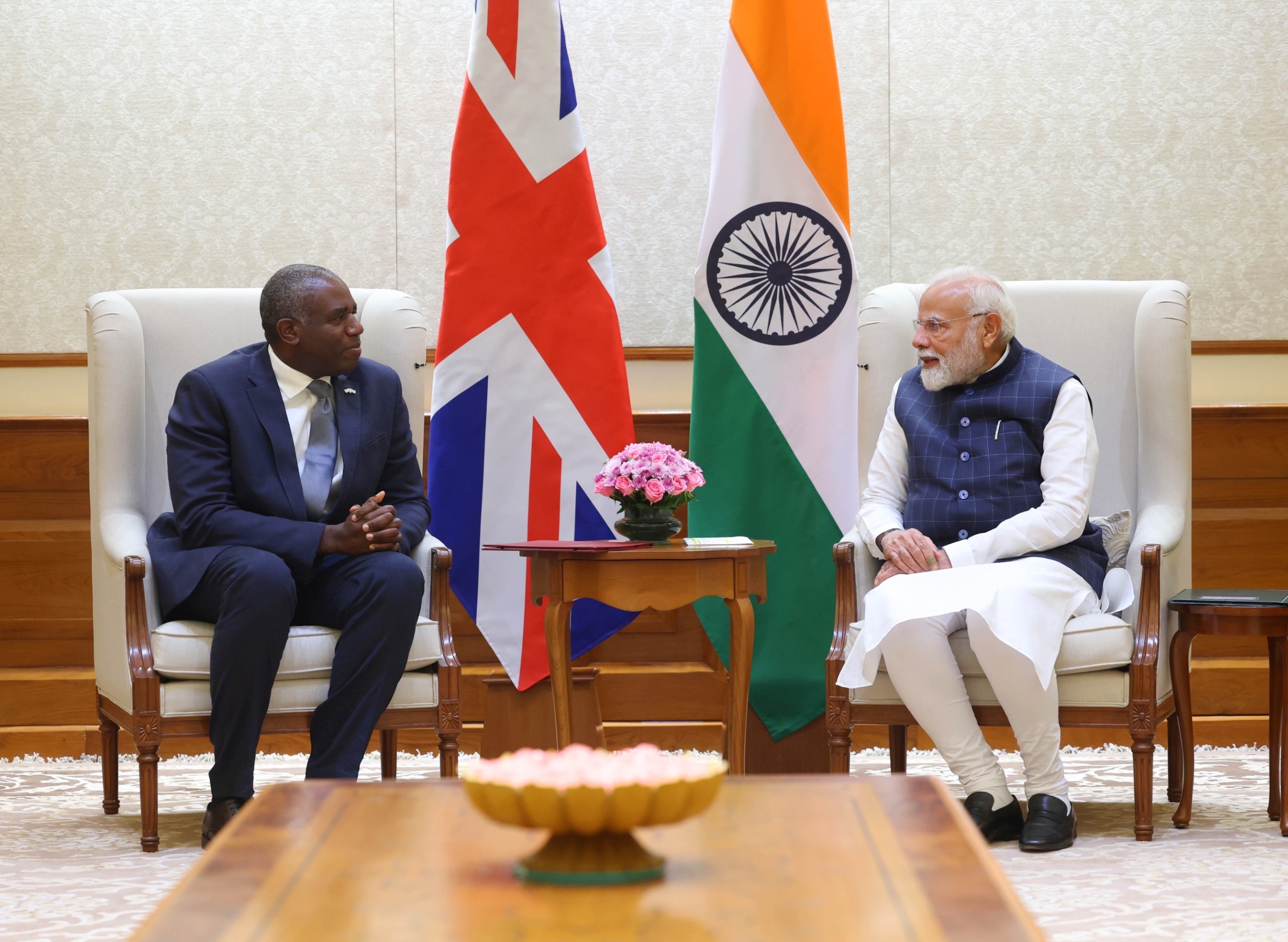 PM Modi Meets UK Foreign Secretary David Lammy