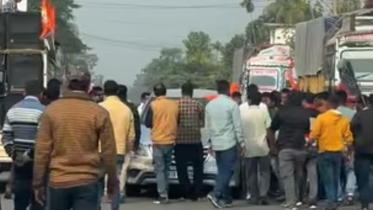 bjpcadreattacksjairamrameshsvehicleinassam