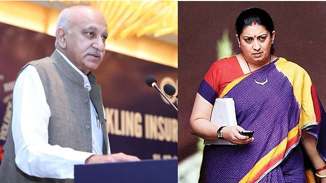 #metoomovement:smritiiraniputsonusonmjakbartorespondtoharassmentcharges
