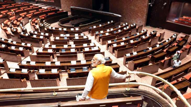 PM Modi makes surprise visit to new parliament building, interact with workers