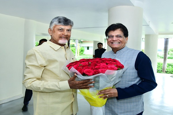 Piyush Goyal Meets AP CM Naidu at Guntur