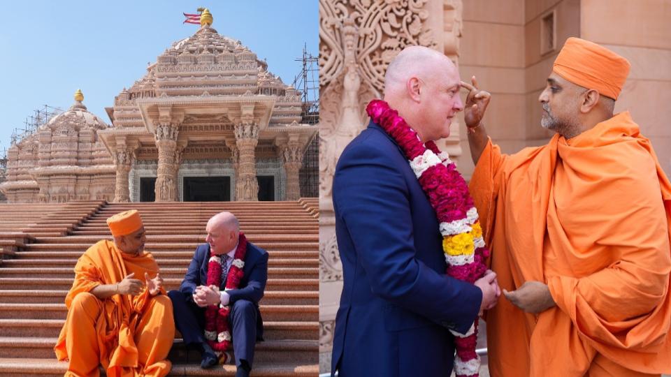 newzealandpmluxonvisitsswaminarayanakshardhamtempleindelhi