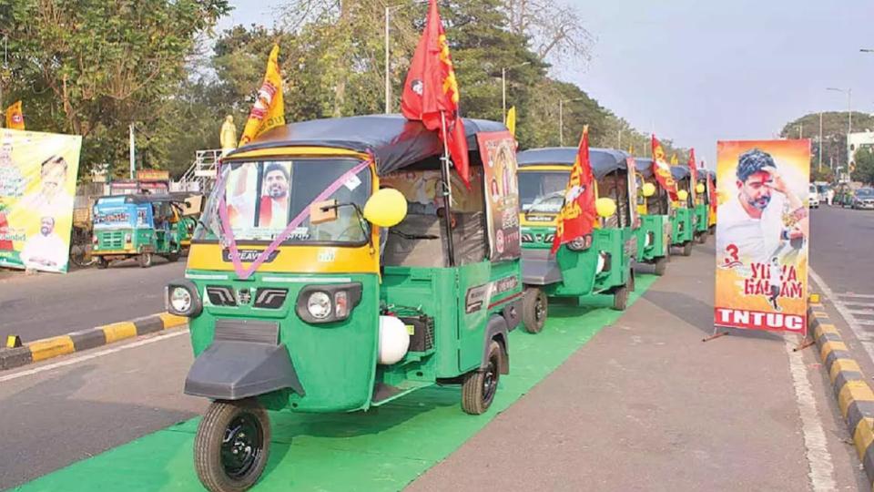 70 Auto-Rickshaws Distributed to Workers in Andhra Pradesh