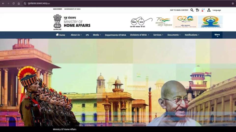 unionministryofhomeaffairswebsiteadoptshindidomainname
