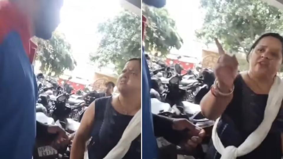 Woman slaps delivery boy for hitting her vehicle in Uttar Pradesh