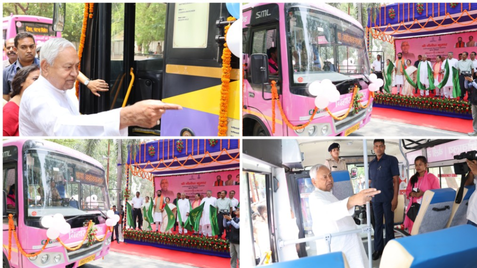 Nitish Kumar flags off 166 deluxe buses including 20 reserved for women