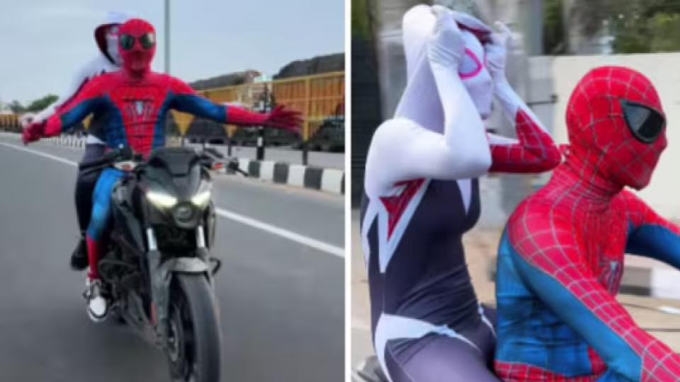 delhis‘spiderman’couplecaughtafterviralvideoofdangerousbikestunts