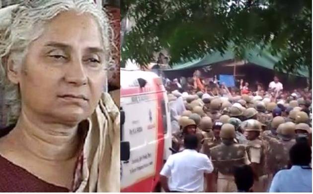 narmadabachaoandolan:policeremovemedhapatkarothersfromprotestsiteinmp