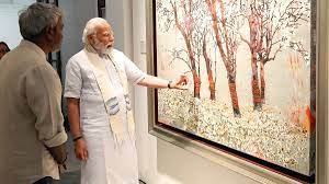 pmmodivisitsjanashaktiartexhibitionatnationalgalleryofmodernartindelhi