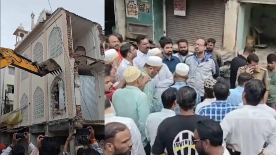Medina Masjid partially bulldozed for road widening in MP