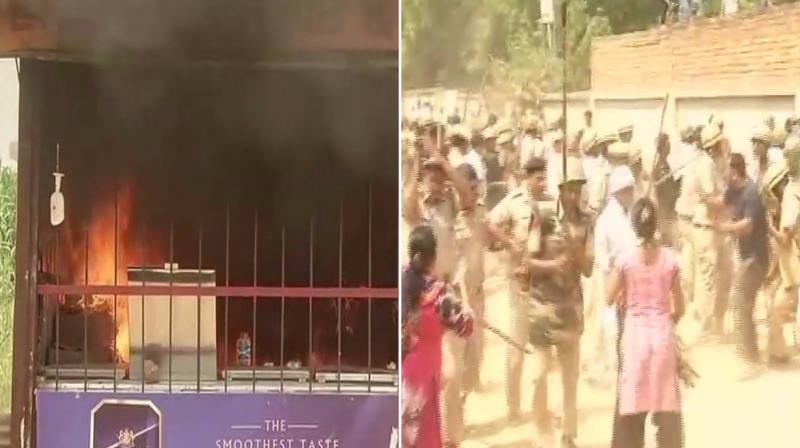 ryaninternationalschool murder:protesterssetliquorshopoutsidecampusonfirepoliceresorttolathicharge