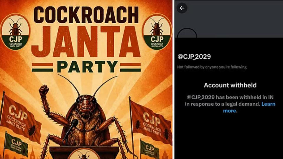 cockroachjanatapartyxaccountwithheldinindia