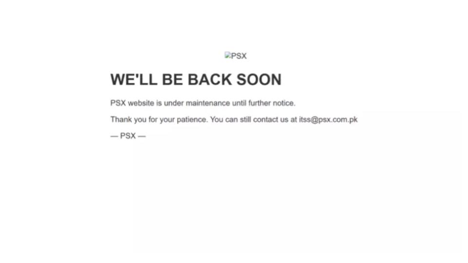 pakistanstockexchangewebsitetakenofflinetemporarily