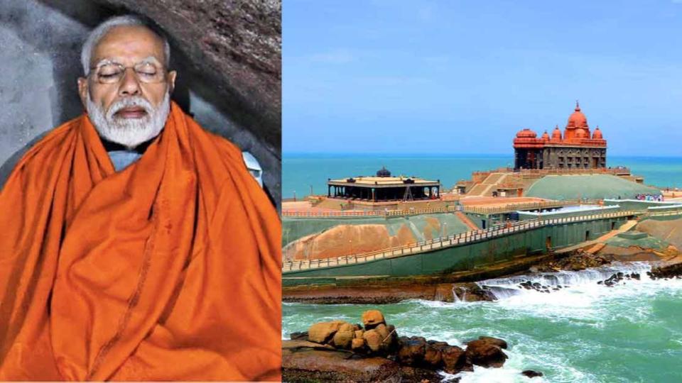 PM Modi reaches Kanyakumari for 3-day meditation at Vivekananda Rock Memorial