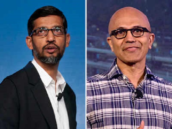 Google’s Sundar Pichai and Microsoft
