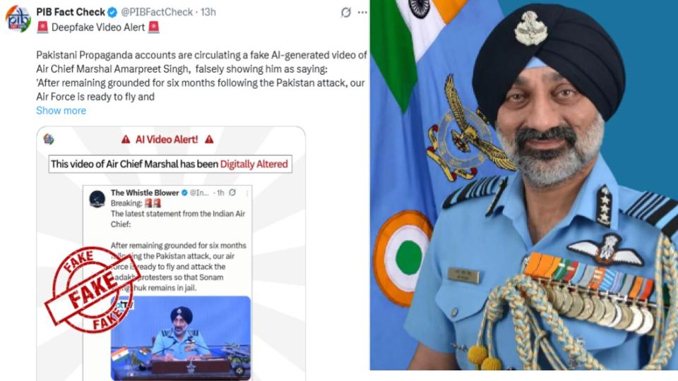 Govt Refutes Fake AI Video Of Air Chief Marshal Amarpreet Singh