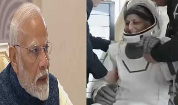 presidentpmmodicongratulatenasateamonsafereturnofsunitawilliamsothersfromspace