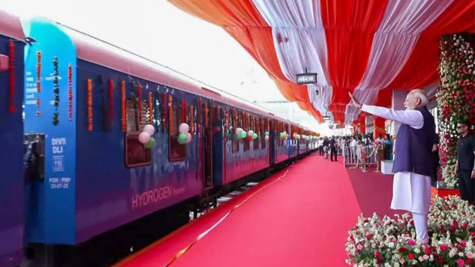 PM Modi flags off India’s first hydrogen-powered train in Haryana