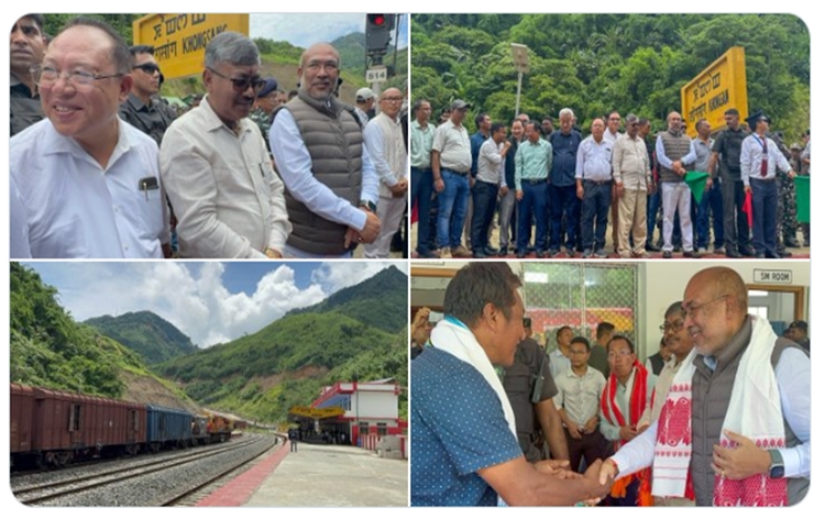 cmnbirensinghreceivesfirstgoodstraincarryingessentialcommoditiesinmanipur