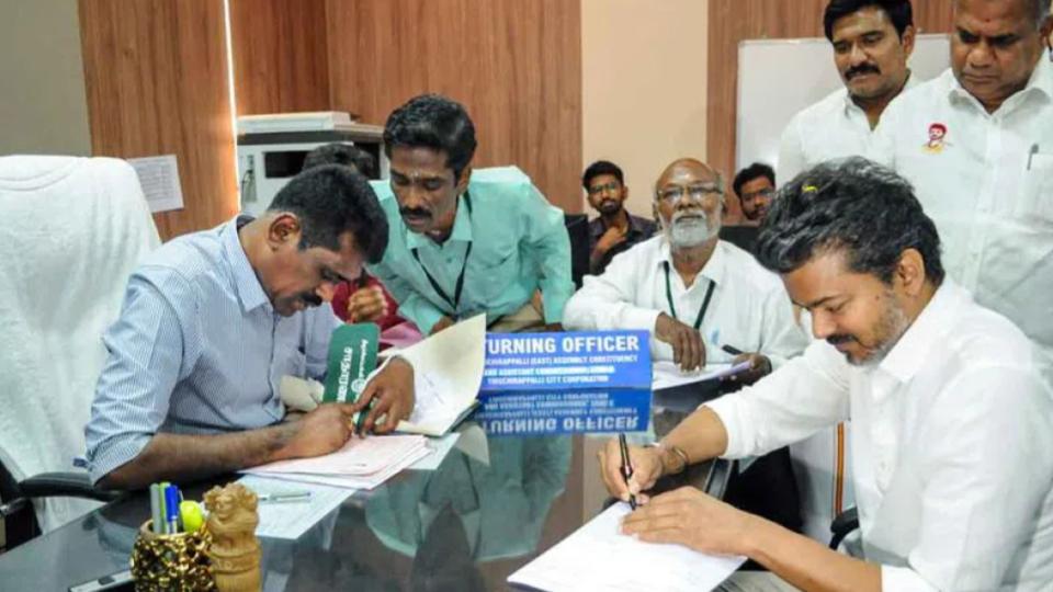 TVK chief Vijay files nomination for Tiruchirapalli, TN