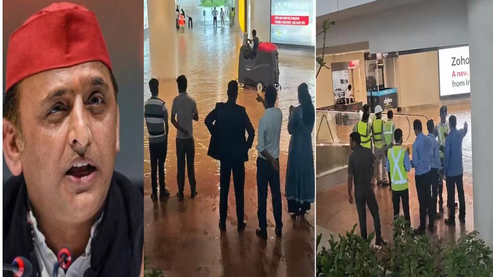 Akhilesh Targets BJP Over Waterlogging At Noida Airport