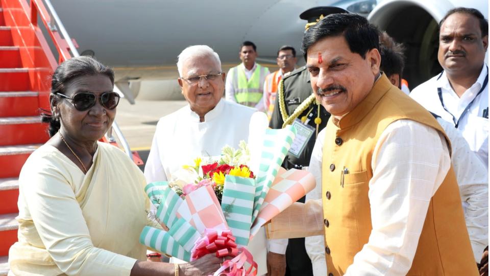 President Droupadi Murmu arrives in Madhya Pradesh on five-day tour