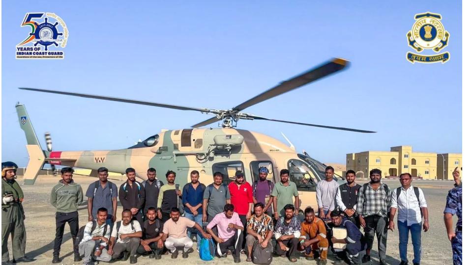 24 Indian Crew Rescued Off Oman After Missile Attack on Tanker