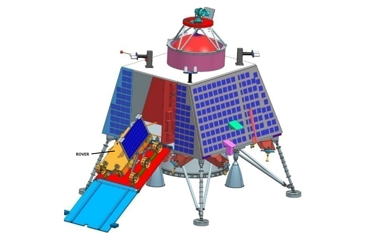 landerandrovermeantforchandrayaan2reachesisroslaunchpadatsriharikota