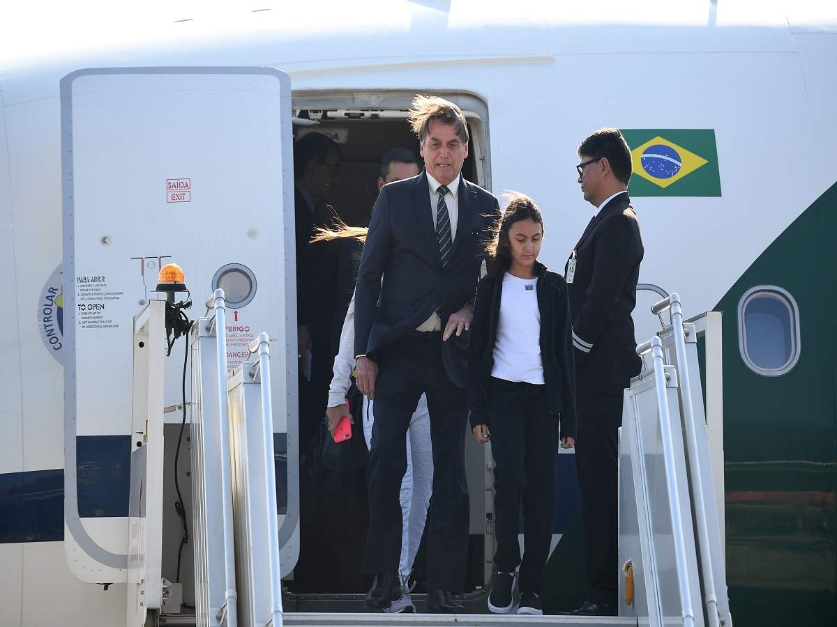 brazilianpresidentjairbolsonaroarrivesonfourdayindiavisit