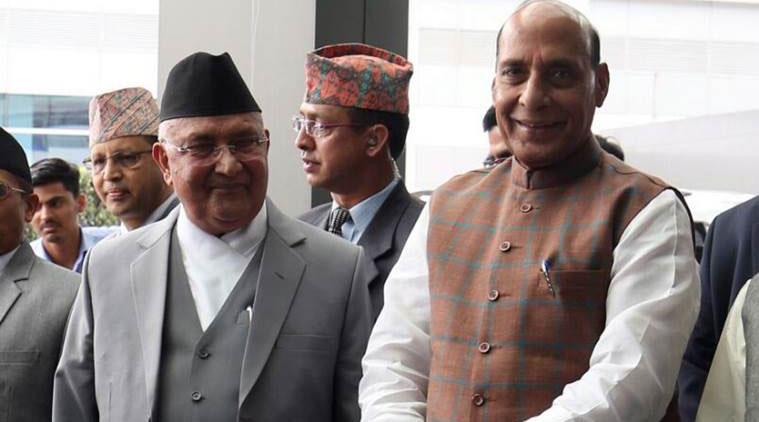 nepalpmkpsharmaoliwasreceivedattheairportbyhomeministerrajnathsingh