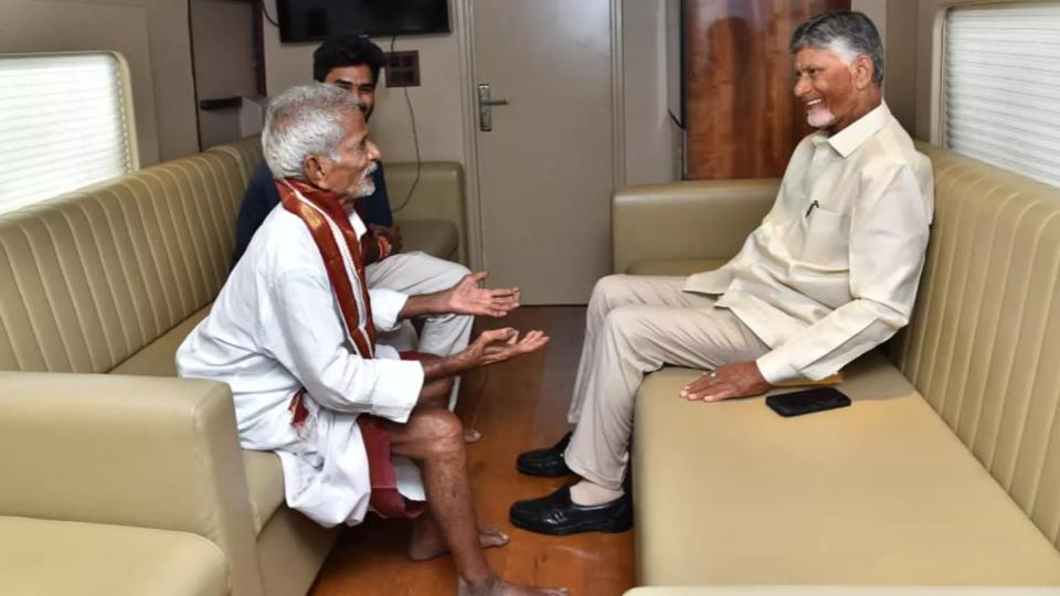 Naidu Fulfils Elderly Fan’s Wish, Promises House And Medical Aid for Son