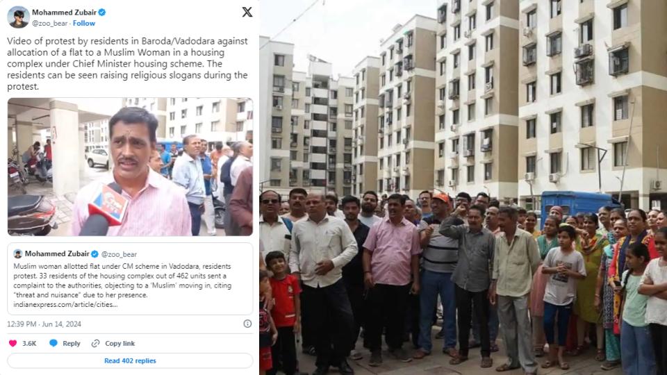 videoofprotestinvadodaraasmuslimwomangetsflatundercmhousingscheme