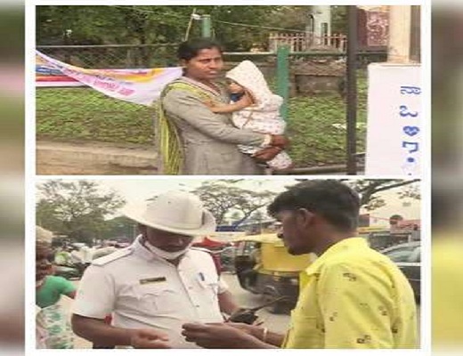 couplewithillkidstoppedandfinedbycopsfornotwearinghelmetinkarnataka