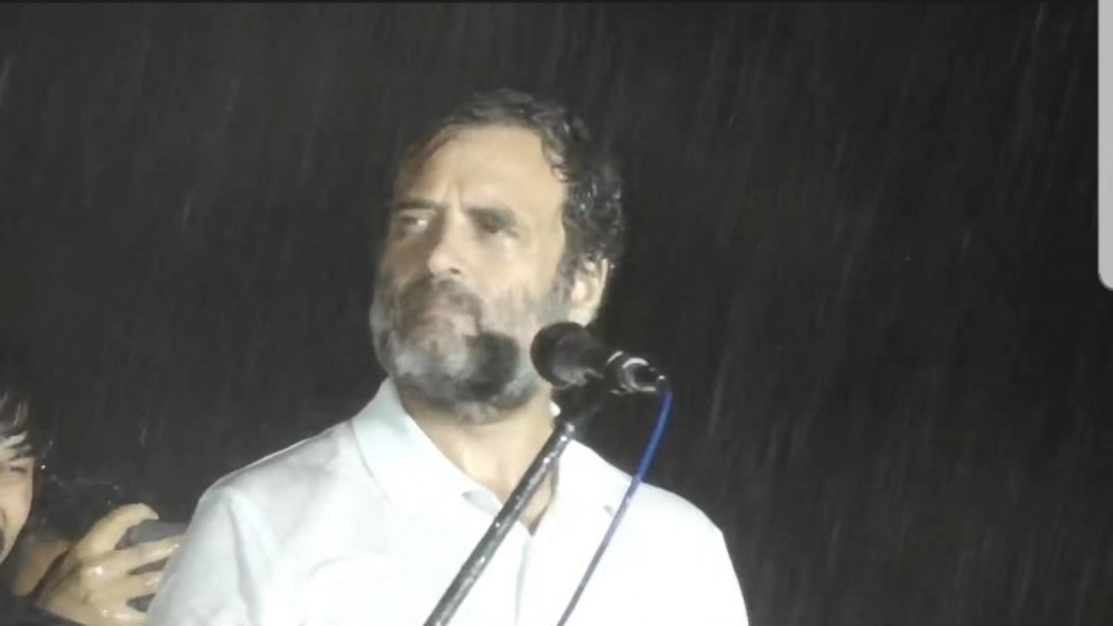 Rahul Gandhi addresses rally in Mysuru amid heavy rains