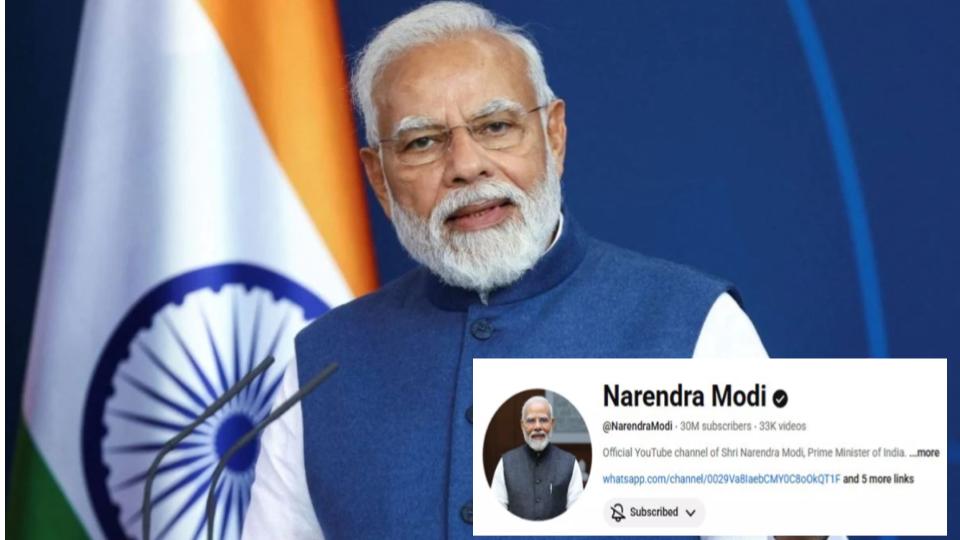 PM Narendra Modi Surpasses 30 Million YouTube Subscribers