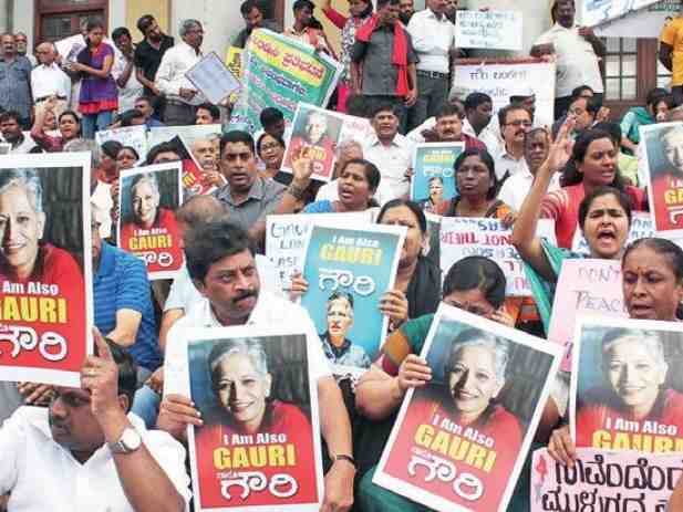 hundredsgatherfor#iamgauriprotestinbengaluru