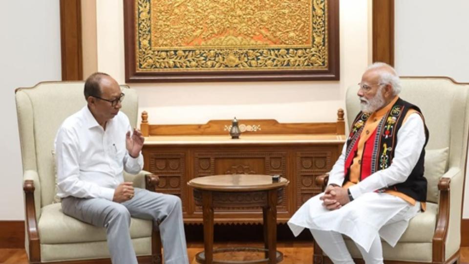 Manipur CM Yumnam Khemchand Meets PM Modi At Seva Teerth