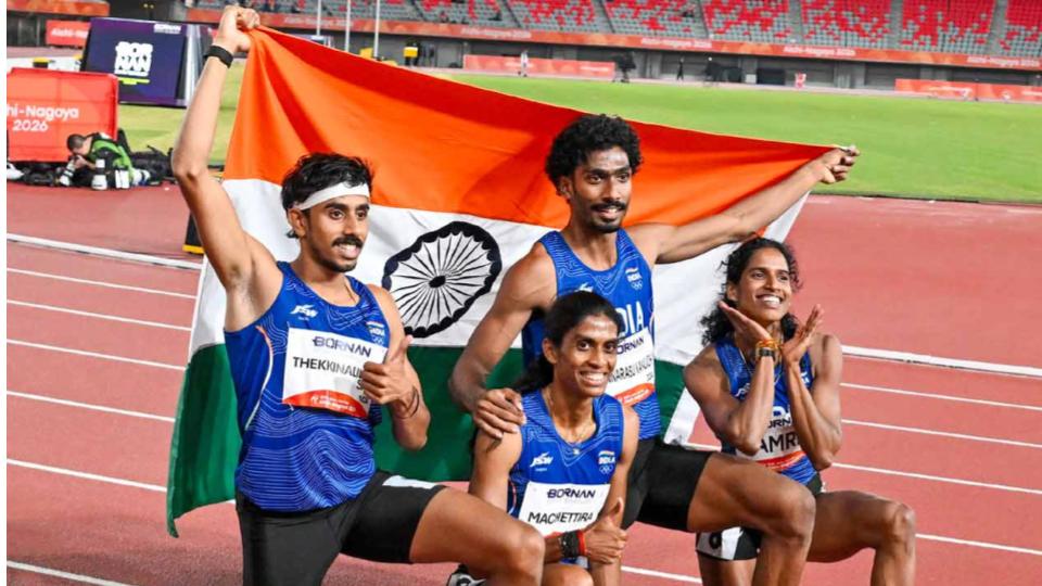 PM Modi hails India’s mixed 4x400m relay silver at Asian Games
