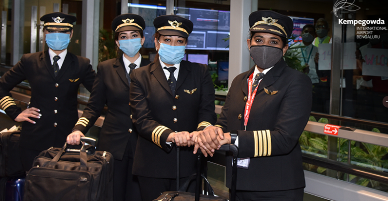 airindiaflightwithallwomancockpitcrewsuccessfullylandsatbengaluruairport