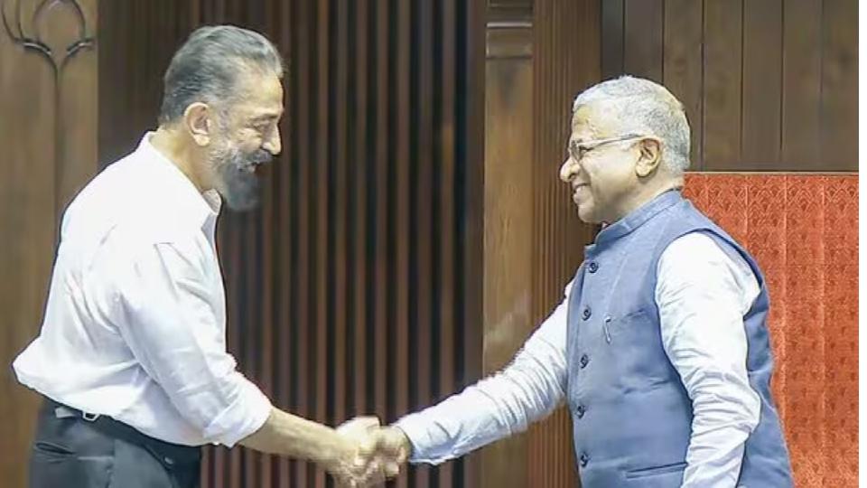 Kamal Haasan Takes Oath as Rajya Sabha Member from Tamil Nadu