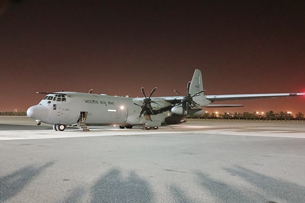 specialiafc130jaircraftcarryingmortalremainsof45indianvictimsisenroutetokochi