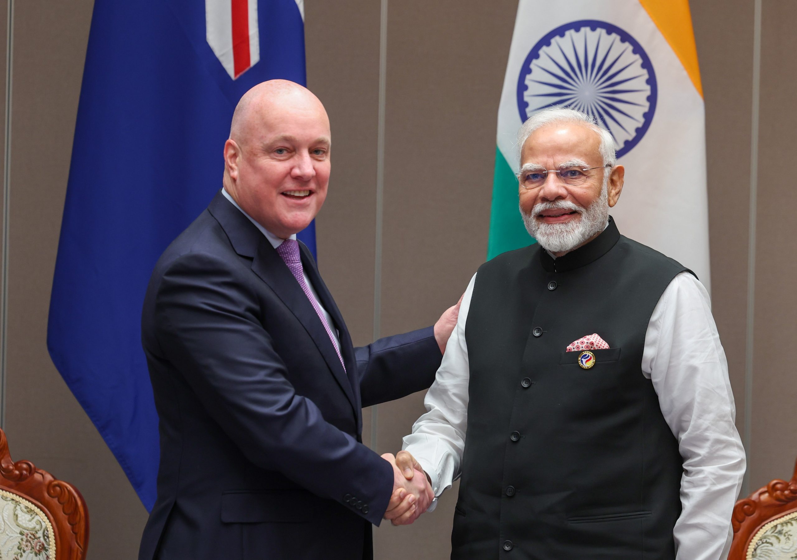 pmmoditoholdtalkswithhisnewzealandcounterpartchristopherluxoninnewdelhitoday