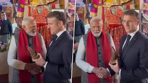 pmmodigiftsreplicaoframmandirtofrenchpresidentemmanuelmacroninjaipur