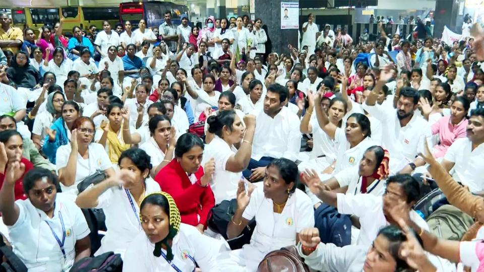 Over 550 Nurses Detained in Chennai due to hunger strike for Permanent Jobs