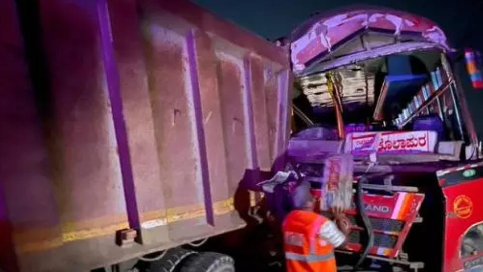 Bus-Tipper Truck Collision Kills Driver In Karnataka, 12 Injured