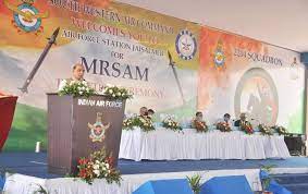 defenceministerrajnathsinghinductsmediumrangesurfacetoairmissiledefencesystemintoindianairforce