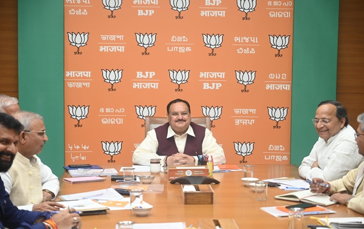 BJP president J P Nadda chairs meeting of party