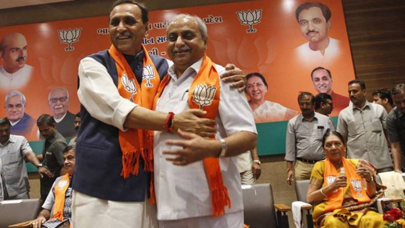vijayrupanitocontinueasgujaratcm;nitinpatelhisdeputy